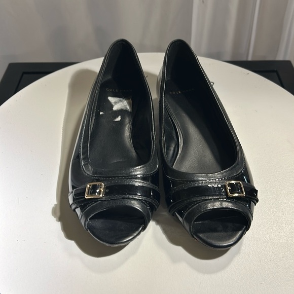 Cole Haan Peep Toe Ballet Flats - Picture 2 of 4
